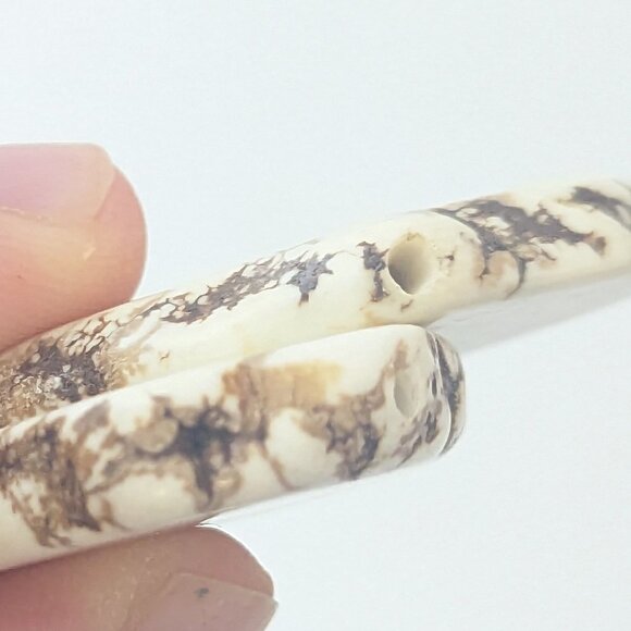 Howlite Stone Flat Beads Sliced Natural Raw Edge Natural Stone Crafts Beading - Picture 8 of 10